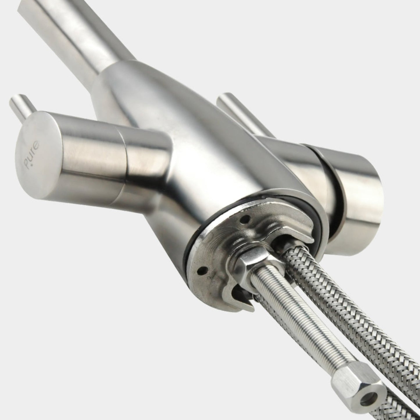 3-Way Stainless Steel Filtered Tap - Water inlet connections