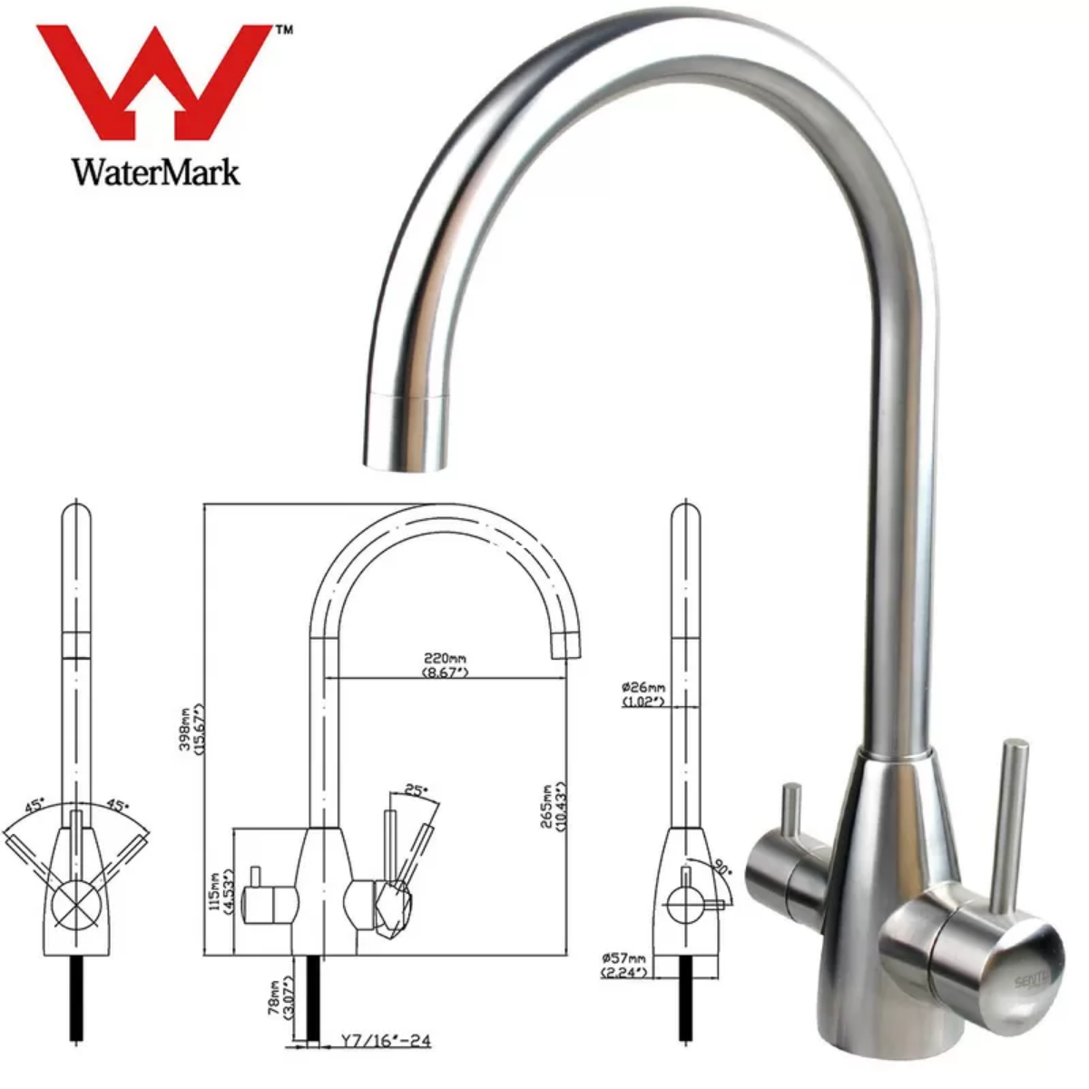 3-way stainless steel goose neck specs